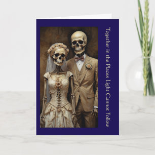 Carte Couple de squelettes gothiques vintage pour la Sai