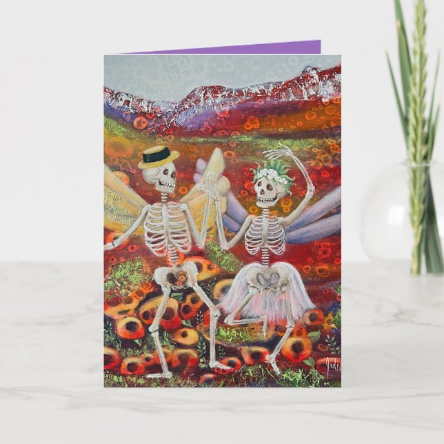Carte Couple de squelettes Romance Squelettique (Devant)