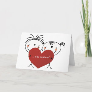 Carte Couple de Stick Figure pour Anniversaire de Mariag
