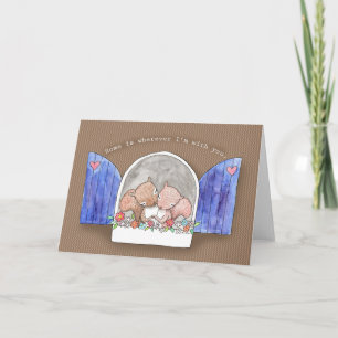 Carte Couple d'écureuils mignon anniversaire Saint-Valen