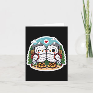 Carte Couple d'hibou amoureux