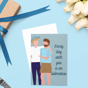 Carte Couple d'hommes gays en amour Anniversaire Saint-V