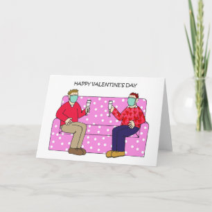 Carte Couple d'hommes gays pour la Saint-Valentin portan