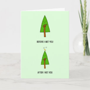 Carte Couple d'oiseaux mignon arbre amoureux romantique 