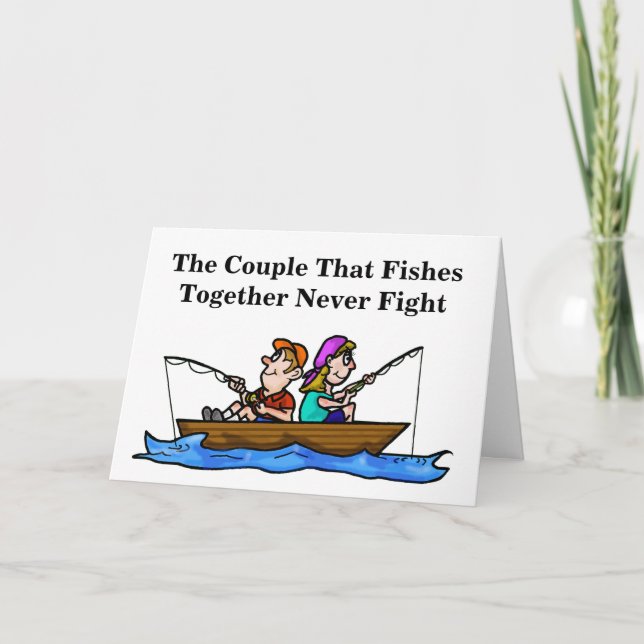 Carte Couple Fishing in Boat Anniversary Card (Devant)