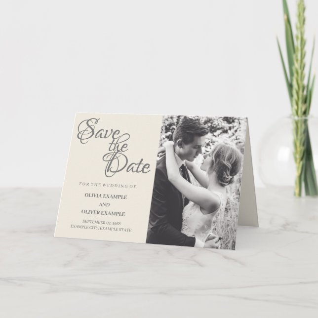 Carte Couple mariage en monochrome (Devant)