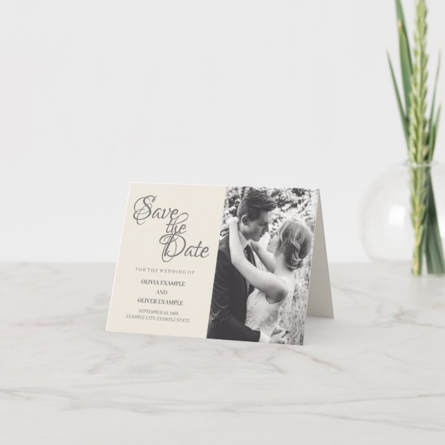 Carte Couple mariage en monochrome (Devant)