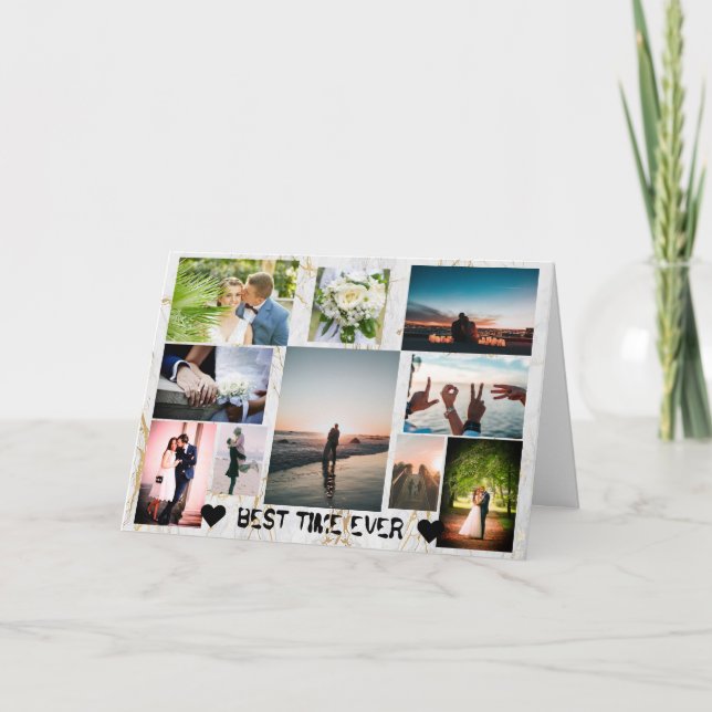 Carte Couple MEILLEUR TEMPS JAMAIS Personnalisé Valentin (Devant)