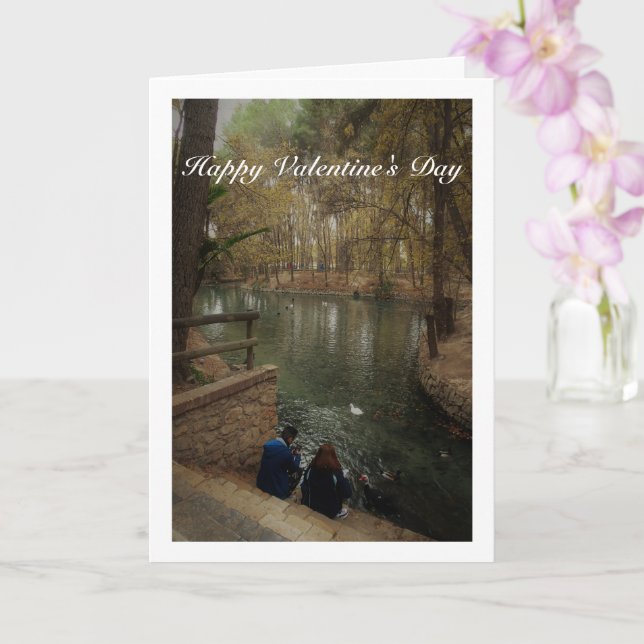 Carte Couple Nourriture Canards dans San Vicente Park (Orchidée)