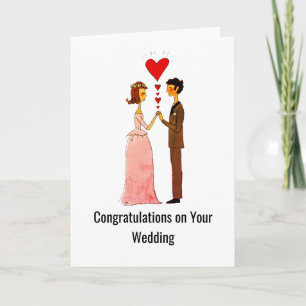 Carte Couple romantique Mariage tiré à la main