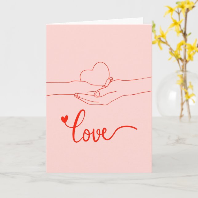 Carte Couple romantique se tenant par la main (Fleur jaune)