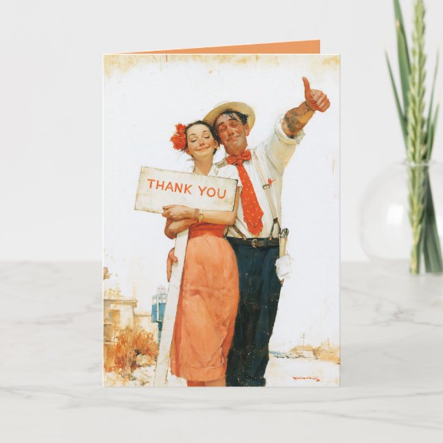 Carte Couple Vintage Merci (Devant)