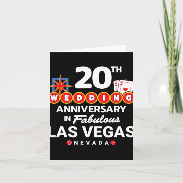 Carte Couples 20e anniversaire - Vegas 20e Mariage Anni (Devant)
