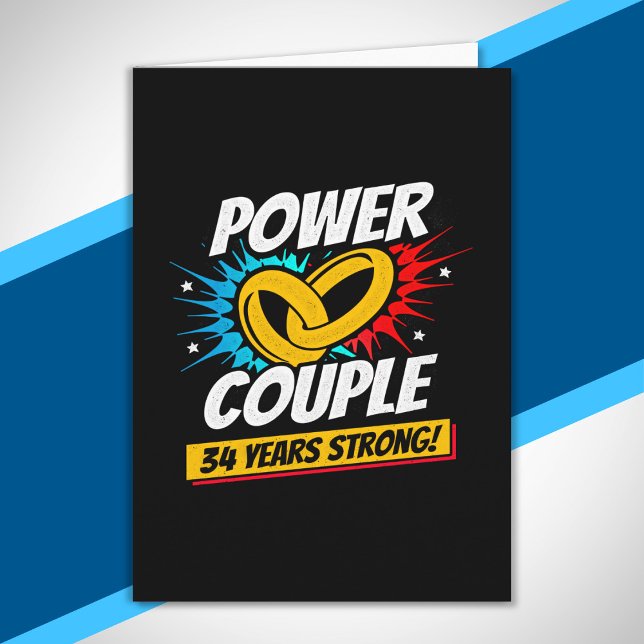 Carte Couples du 34e anniversaire de mariage 34 ans fort (Créateur téléchargé)