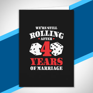 Carte Couples Mariés 4 Ans Drôle 4ème Anniversaire de Ma