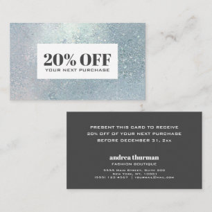 Carte Coupon Crystal Blue en verre perle rabais