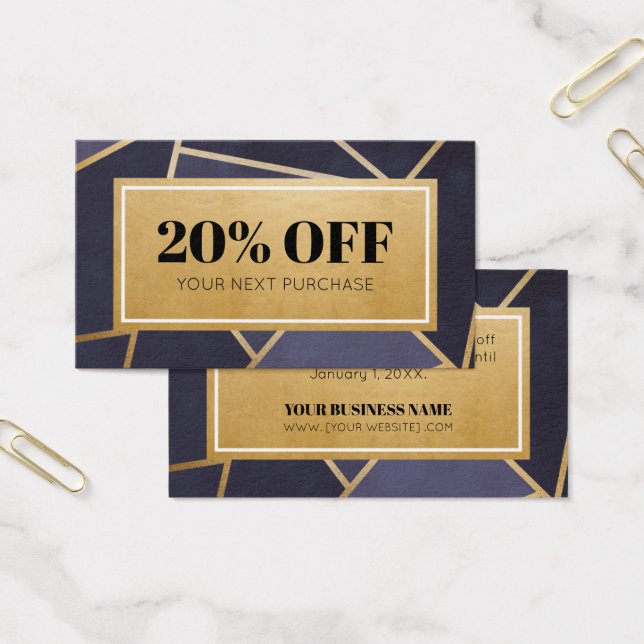 Carte Coupon Marine Blue Gold (Bureau)