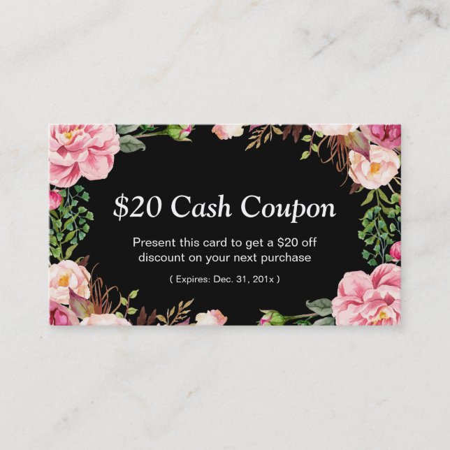 Carte Coupon Remise Pour Coiffure Style Beauté Sal (Devant)