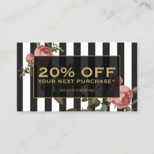 Carte Coupon vintage Florale