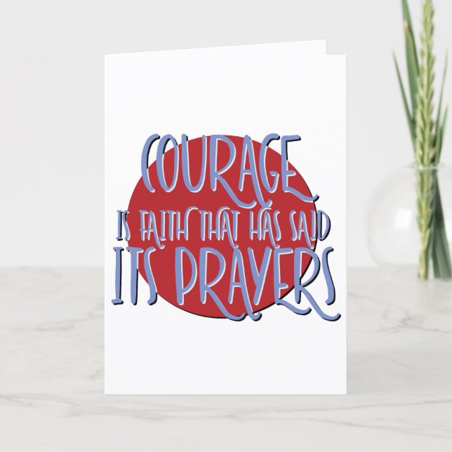 Carte Courage Est Slogan De Récupération De La Foi Anniv (Devant)
