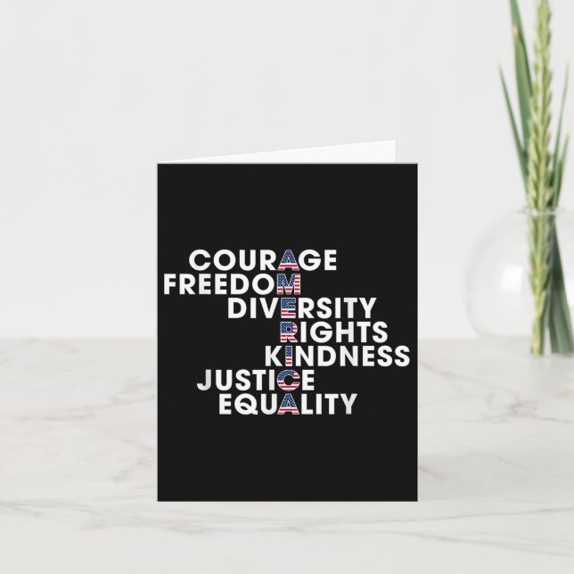 Carte Courage Liberté Droits Diversité Justice (Devant)