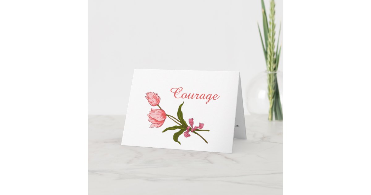 Carte Courage Malade Du Cancer Ruban Rose De Tulipes Zazzle Fr
