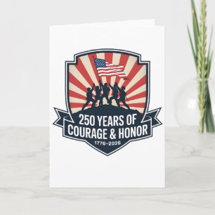 Carte Courage Patriotique Honneur Anniversaire Américain