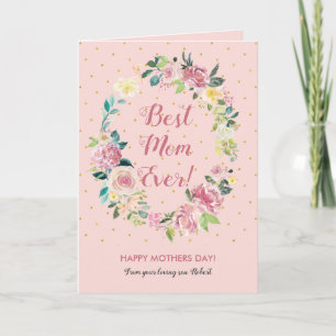 Carte Courbe à fleurs roses rouillées