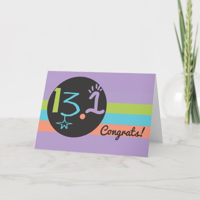 Carte Coureur Congrats Eclectique 13.1 Marathon (Devant)