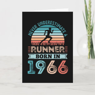 Carte Coureur né en 1966 60e anniversaire Cadeau coureur