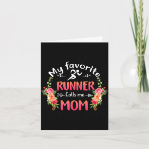 Carte Coureur préféré appelle maman fleur de la fête des