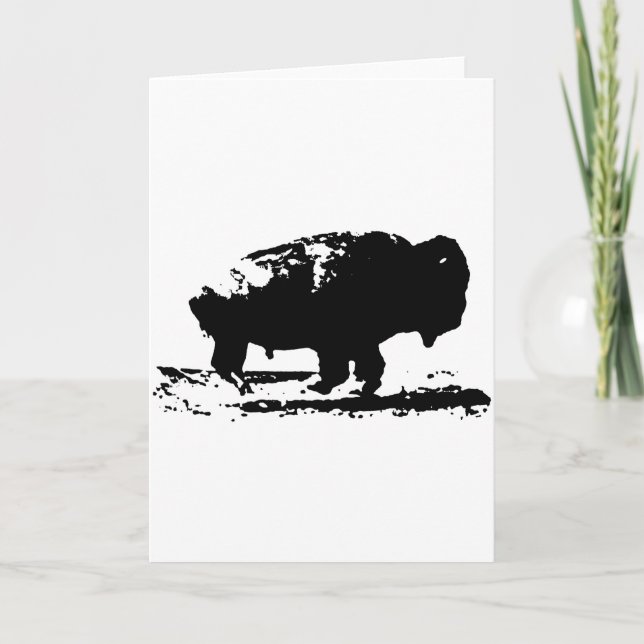 Carte Courir Buffalo Bison Pop Art (Devant)