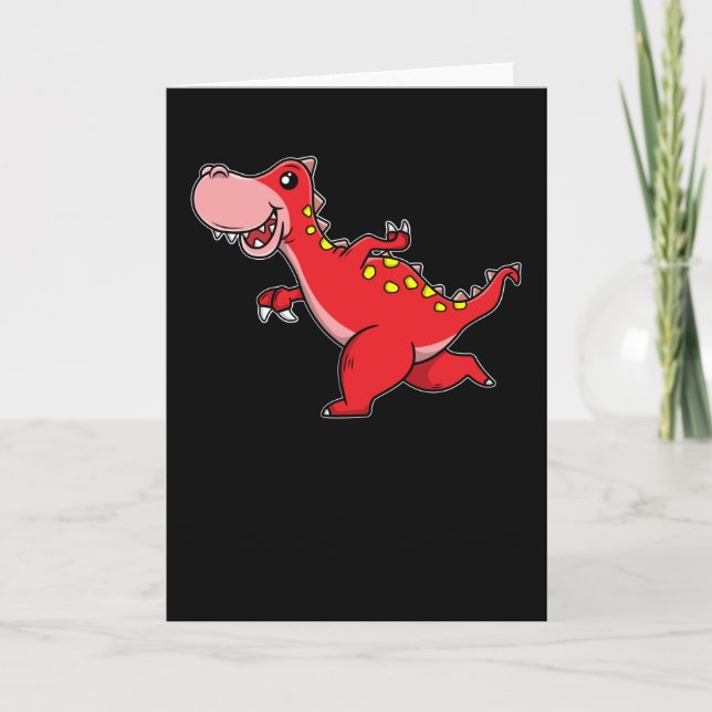 Carte Courir et sourire Dinosaure pour enfants (Devant)