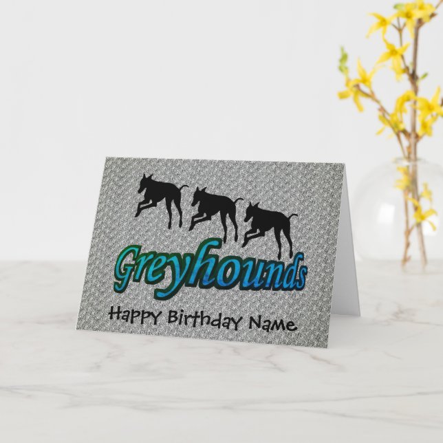 Carte Courir Greyhounds Anniversaire personnalisé (Fleur jaune)