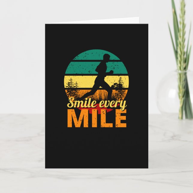 Carte Courir Marathon Jogging Miles Jogger Runner (Devant)