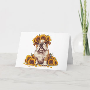 Carte Couronne anglaise de tournesol de Bulldog