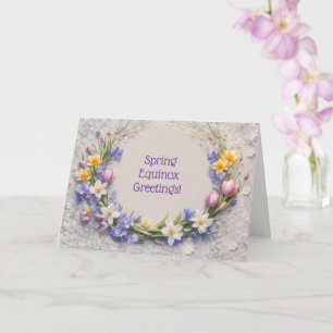 Carte Couronne de fleurs de bienvenue Ostara équinoxe de