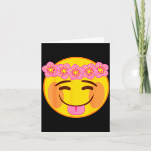 Carte Couronne de fleurs Emoji Langue Jaune Visage Souri