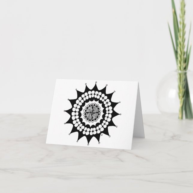 Carte Couronne de fleurs Zen Mandala (Devant)