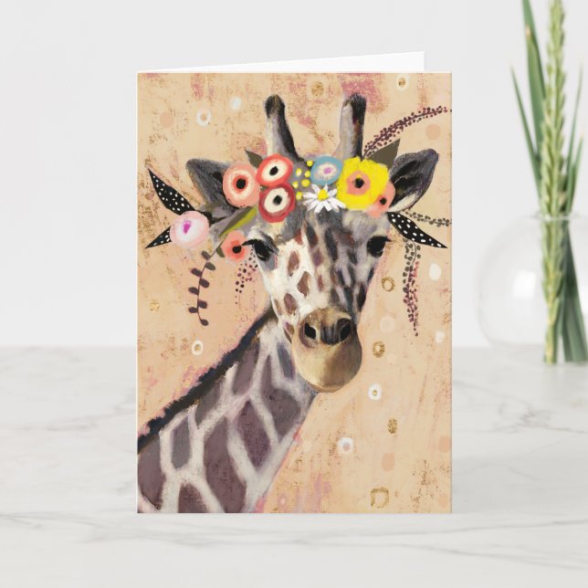 Carte Couronne de la girafe | de Klimt des fleurs (Devant)