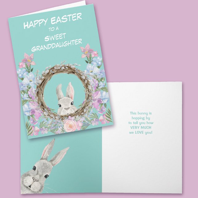 Carte Couronne de lapin qui regarde Grand-mère Pâques (Créateur téléchargé)