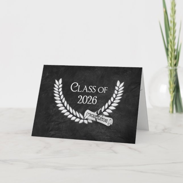 Carte Couronne de laurier de remise des diplômes pour 20 (Devant)