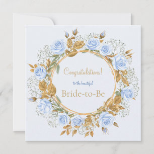 Carte Couronne de mariée future mariée Rose bleue Félici