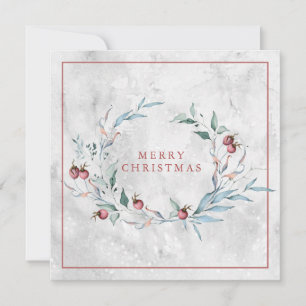 Carte Couronne de Noël botanique élégante