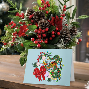 Carte Couronne de Noël Dragon Chinois Fantastique