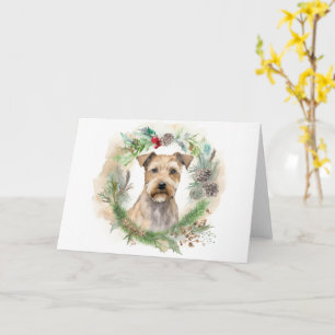 Carte Couronne de Noël festive Terrier de la baie de Che