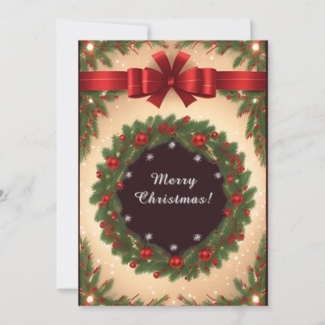 Carte Couronne de Noël lumineuse (Devant)