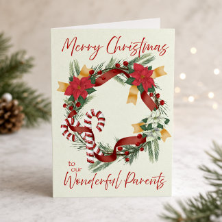 Carte Couronne de Noël pour les parents