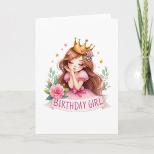 Carte Couronne de princesse anniversaire fille