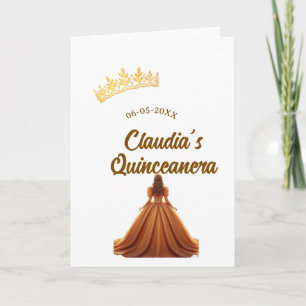 Carte Couronne de princesse orange pour quinceanera anni